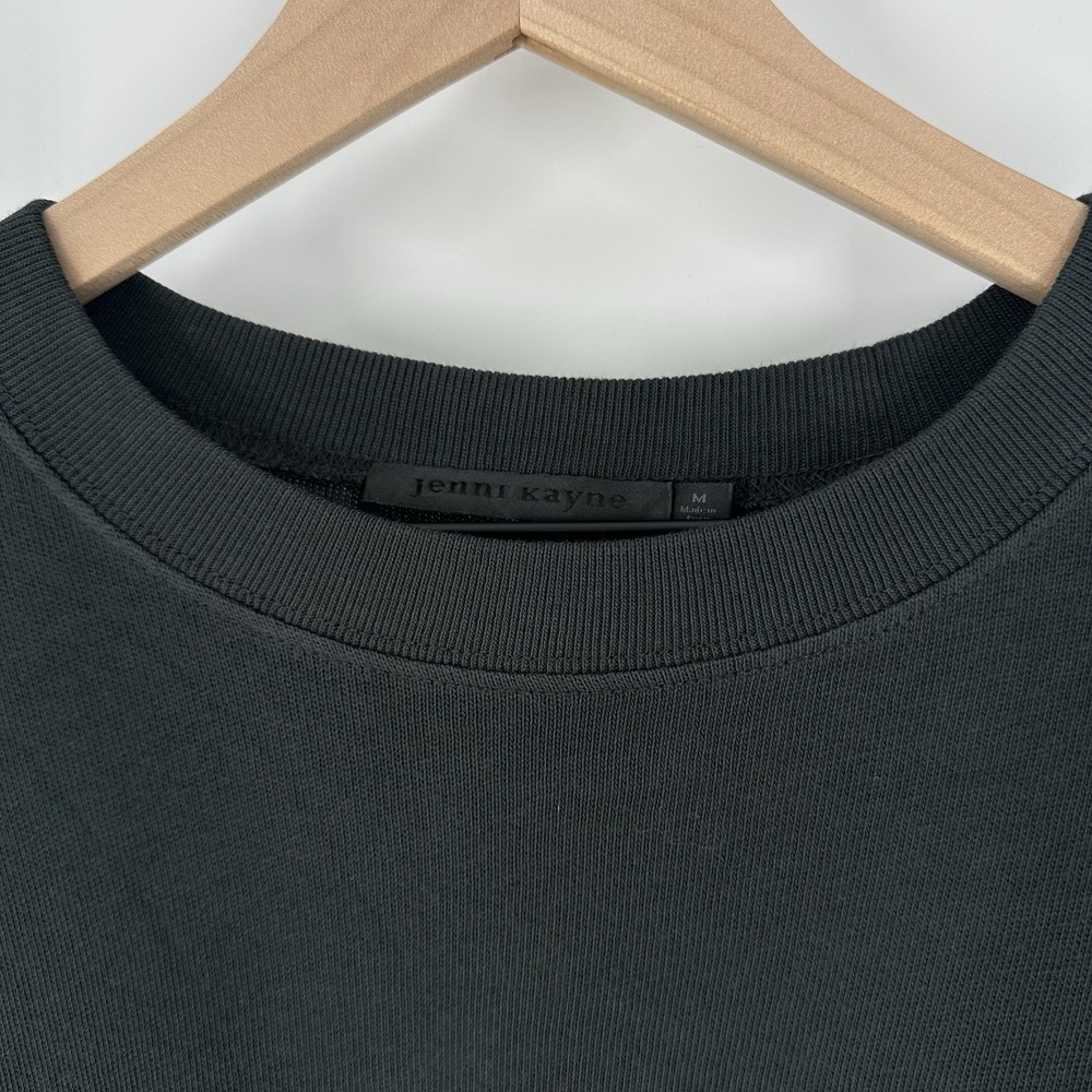 Jenni Kayne Sz M Charcoal Black Soft 100% Cotton Boyfriend Long Sleeve Shirt Top - Picture 5 of 9